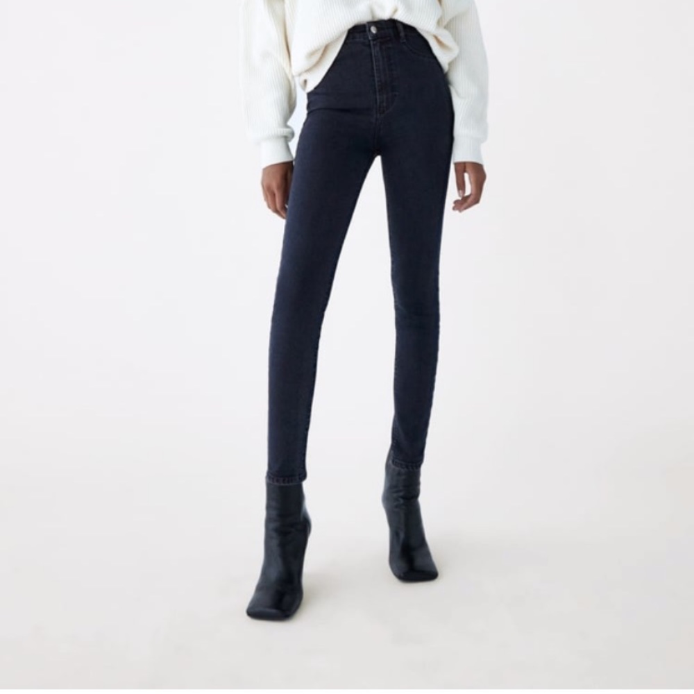 Zara dark blue high rise skinny jean leggings